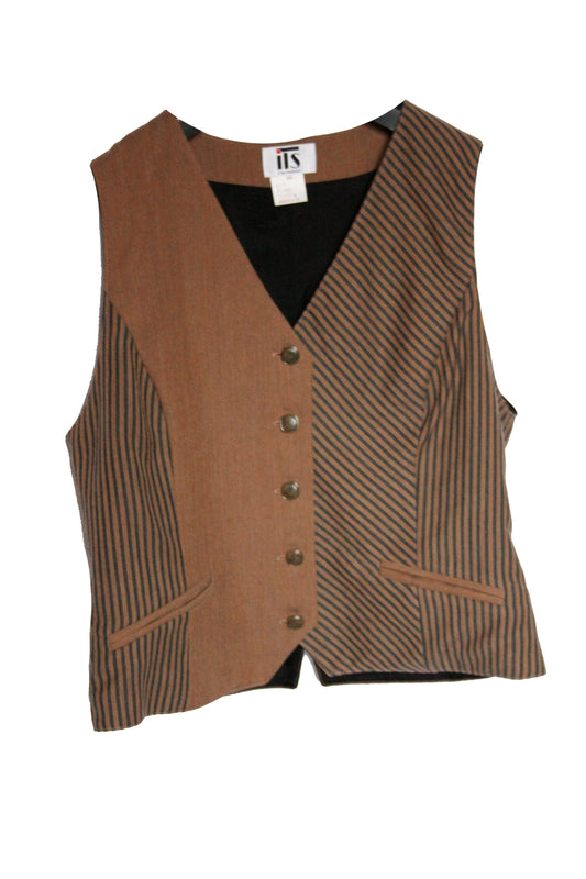 Vintage Ranch Riding Weste Striped Damen L