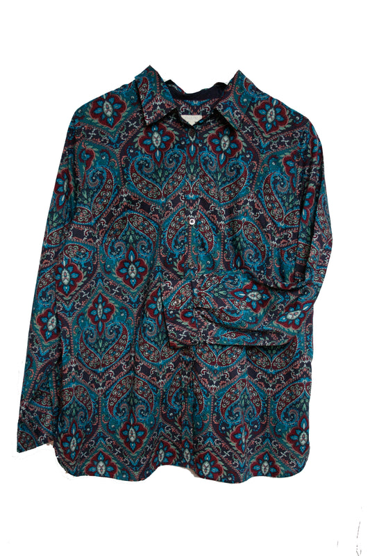 Showoberteil Ranchriding Paisley blau Damen XXL