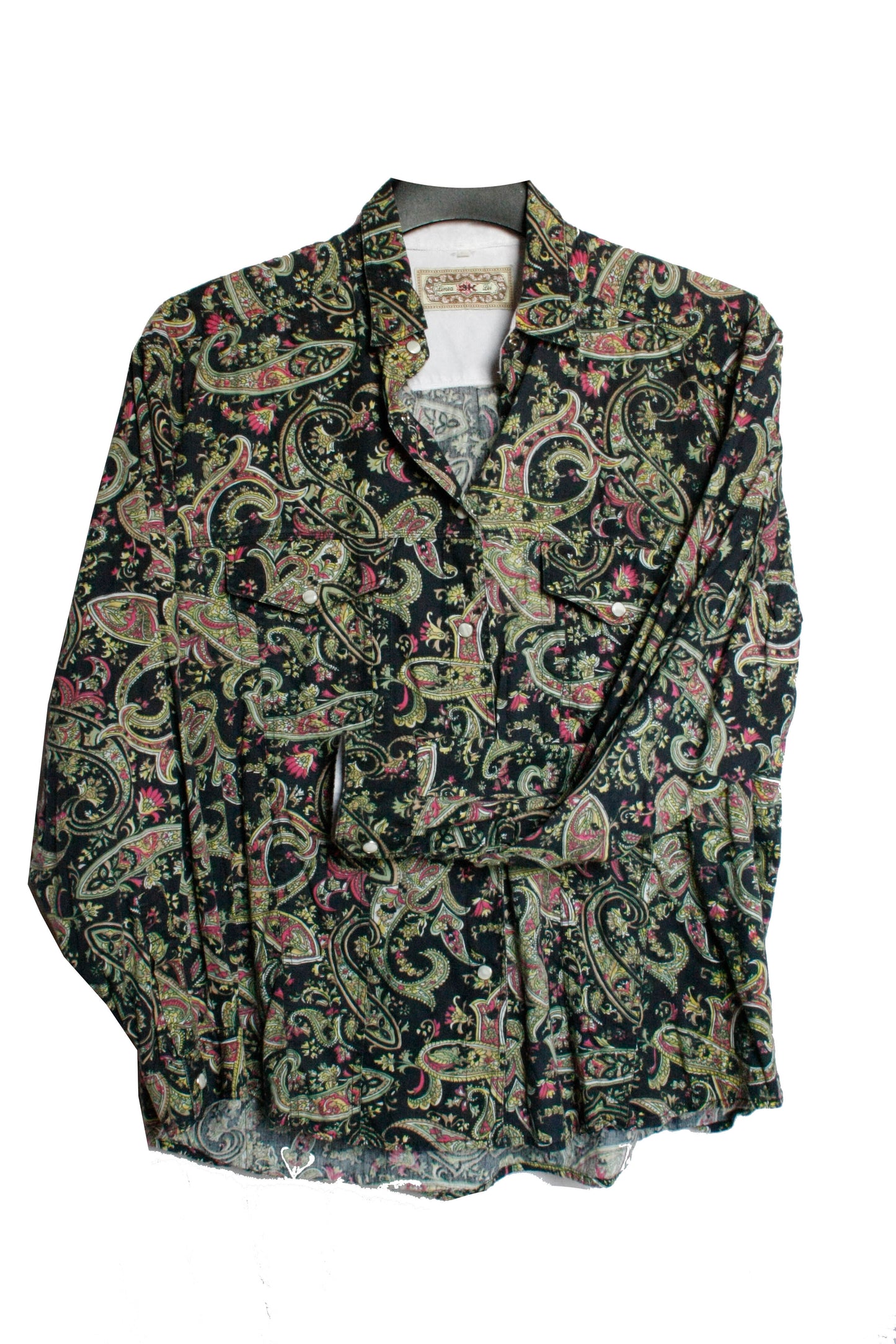 Vintage Showoberteil Ranchriding Neon Paisley Damen L