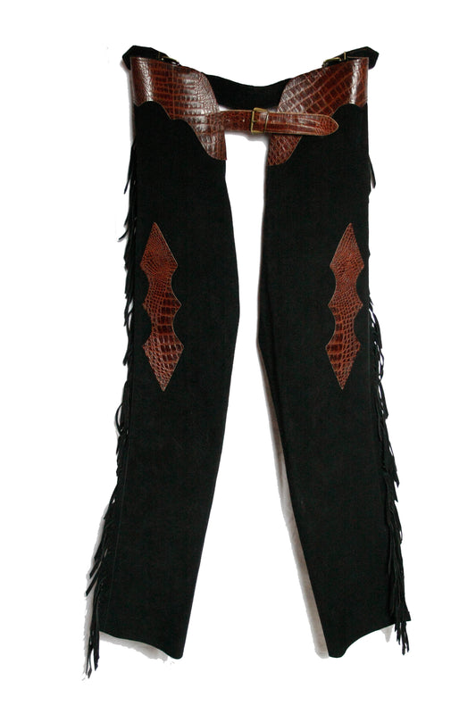 Chaps "Croco" Leather Black XS