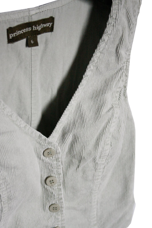 Ranch Riding Weste Cord salbei Damen XXS