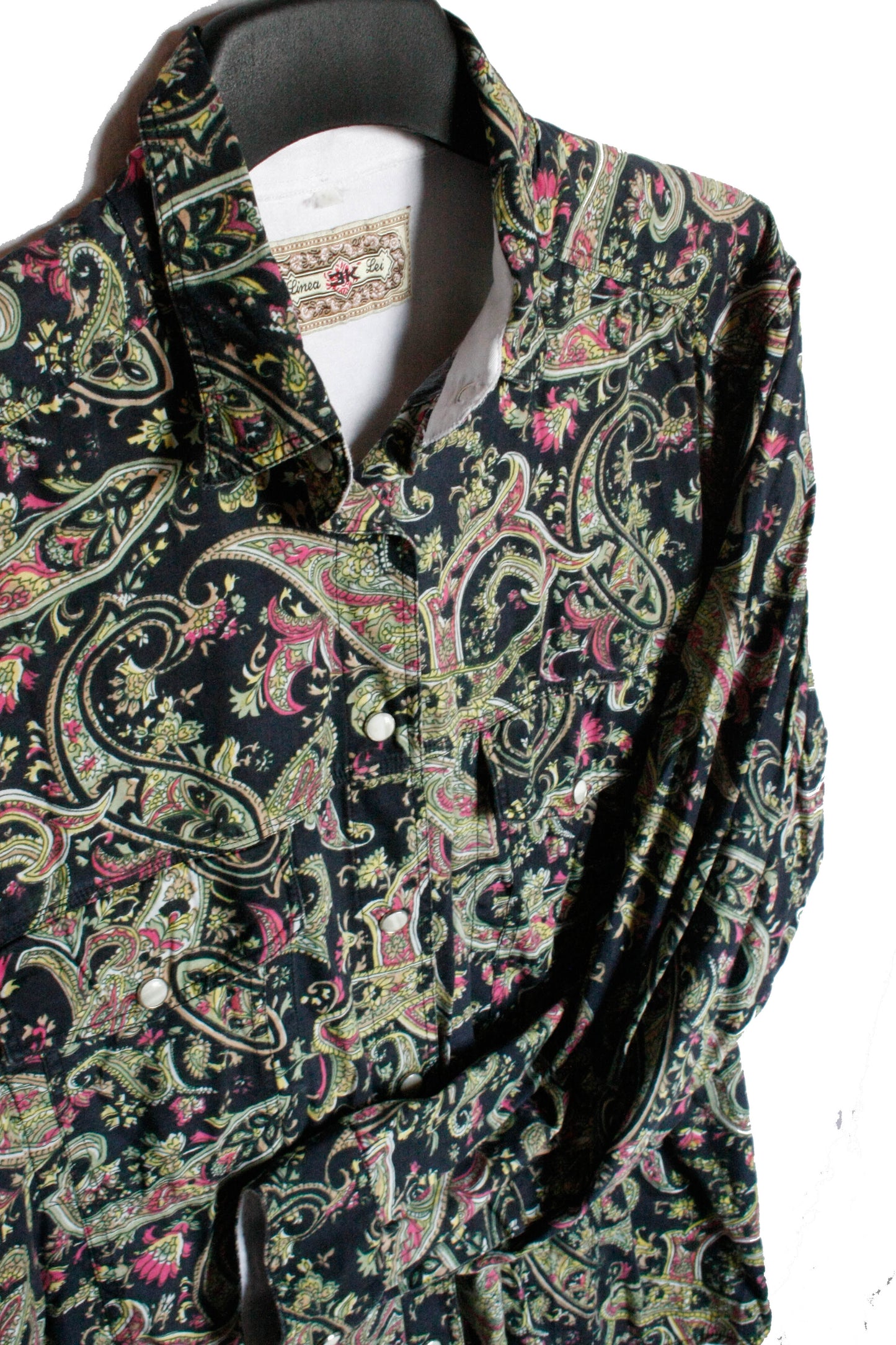 Vintage Showoberteil Ranchriding Neon Paisley Damen L