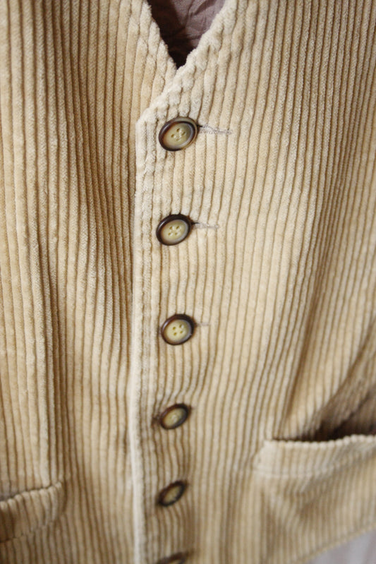 Vintage Ranch Riding Weste Cord beige Herren M
