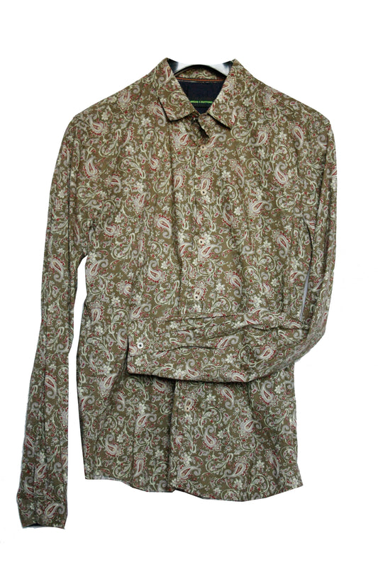 Showoberteil Paisley green Herren M