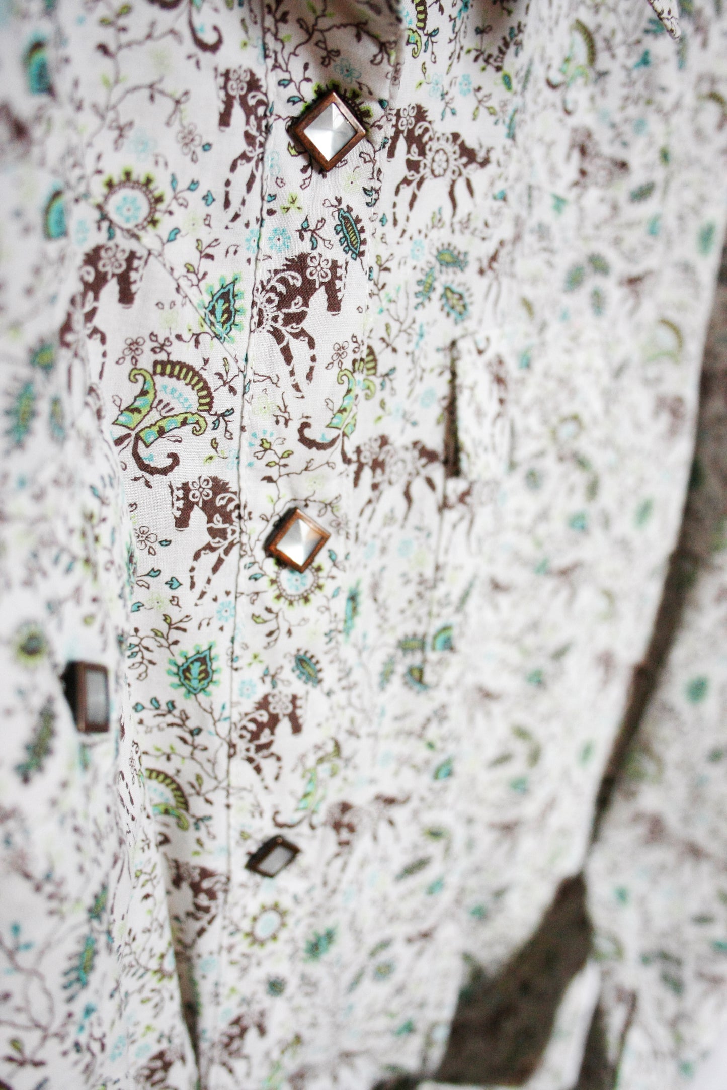 Vintage Showshirt Ranchriding Horse Damen M