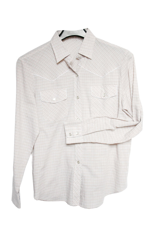 Vintage Showshirt Ranchriding beige kariert Unisex
