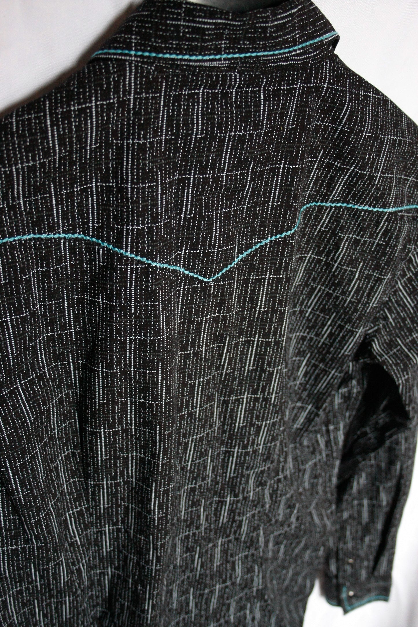 Vintage Showoberteil Pattern Türkis Damen XS