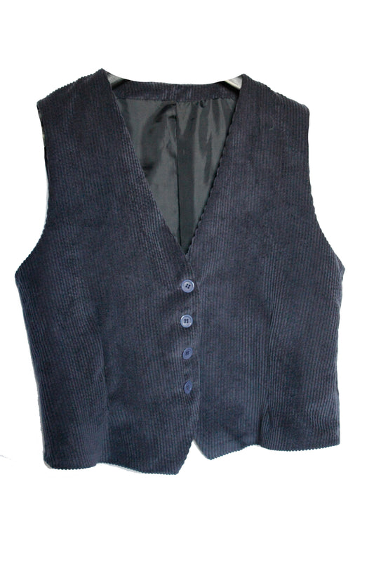 Vintage Ranch Riding Weste Cord deep blue Damen M/L