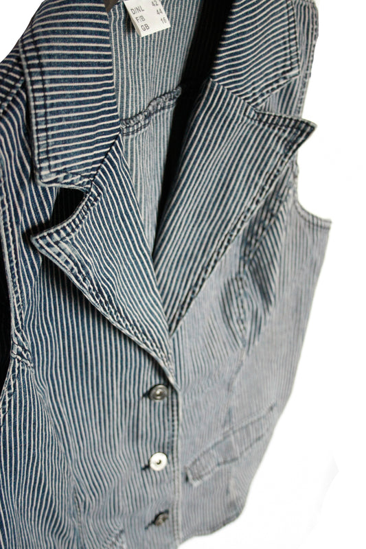 Ranch Riding Weste striped Denim Damen XL
