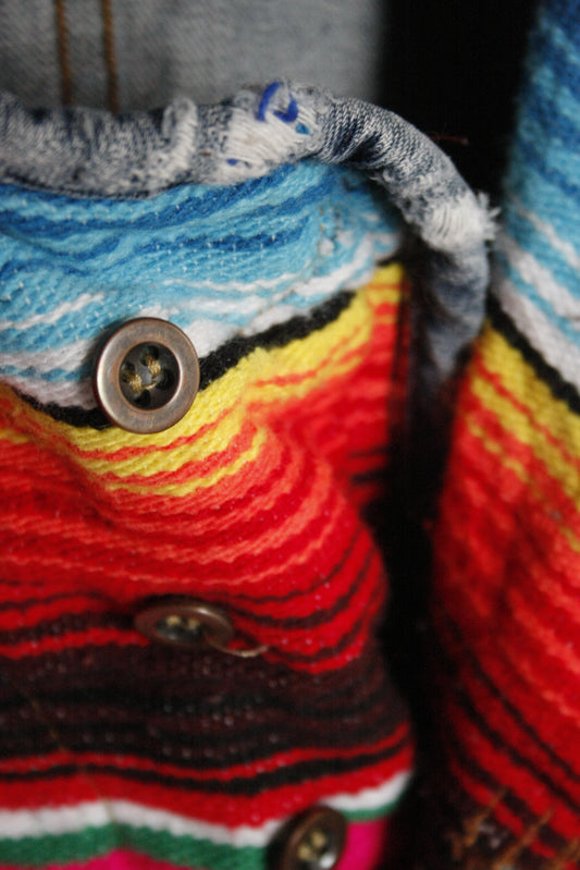 Vintage Distressed Rug Jacket Damen M