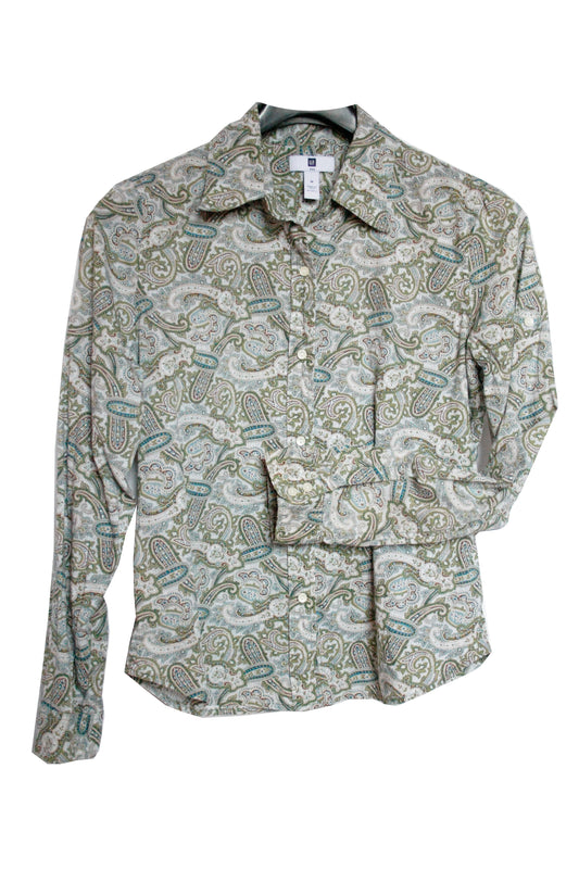 Showhemd Ranchriding Paisley grün Damen M