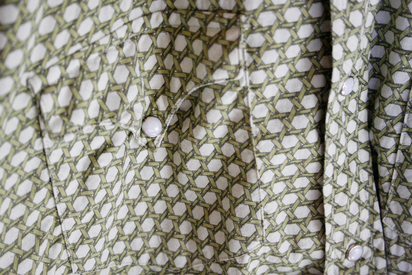 Vintage Showoberteil Pattern Grün Herren L