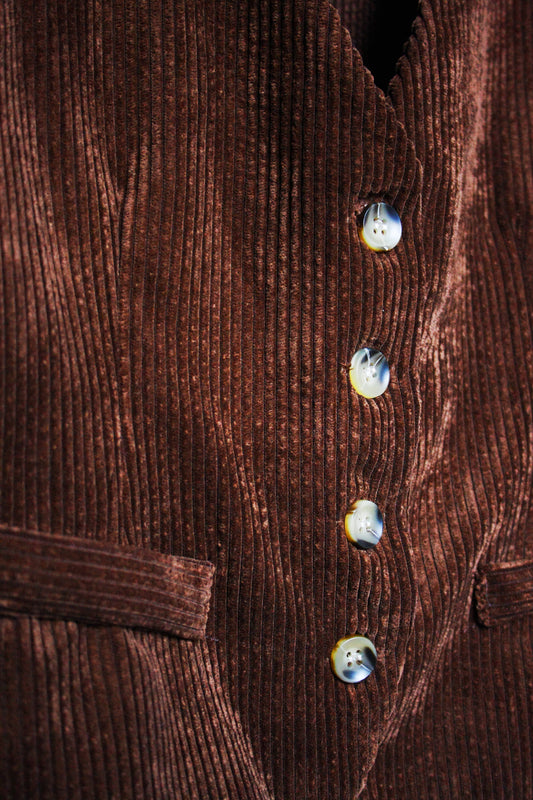 Vintage Ranch Riding Weste Cord braun Damen S