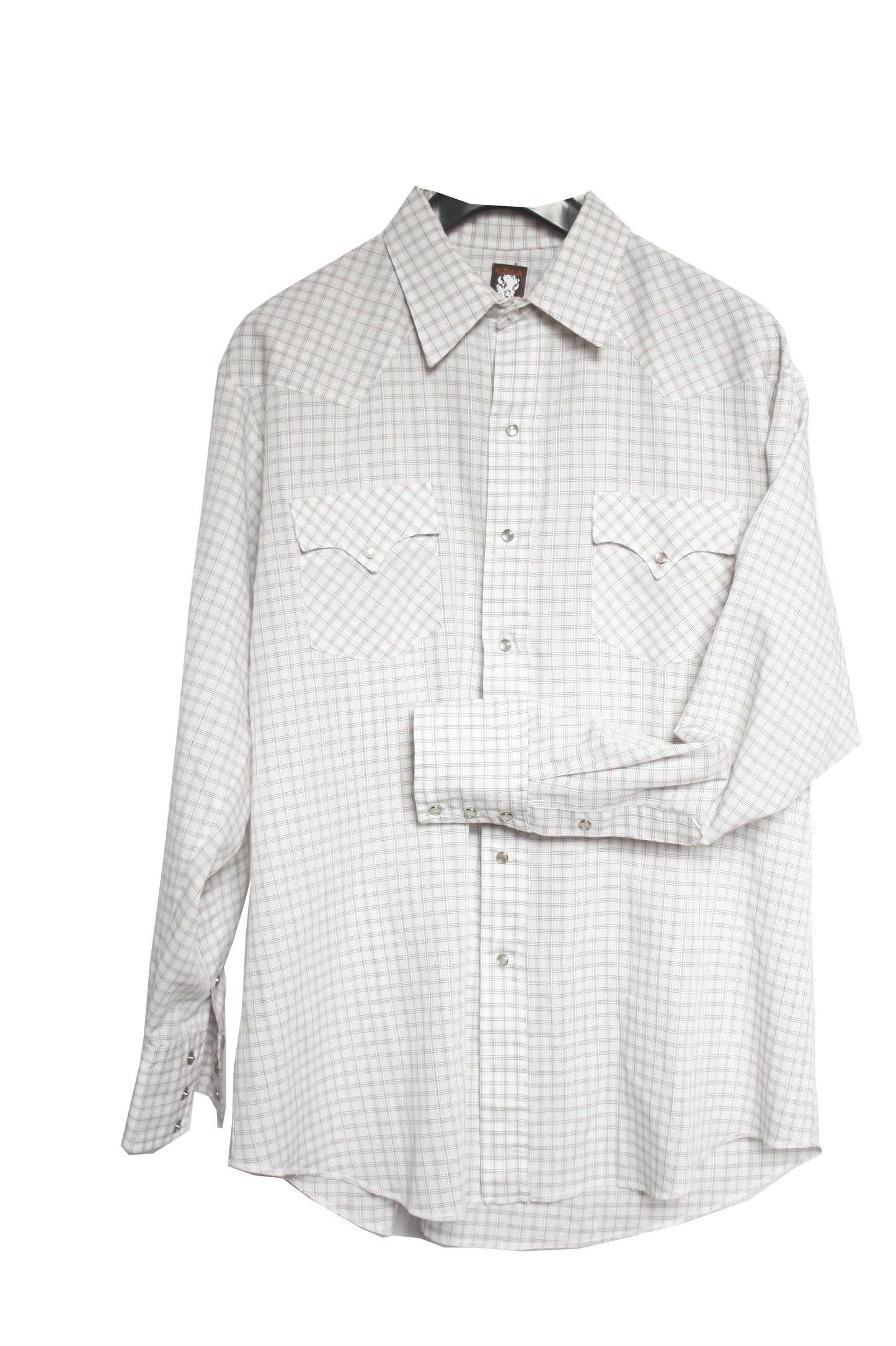 Vintage Showoberteil kariert weiß Herren XXL