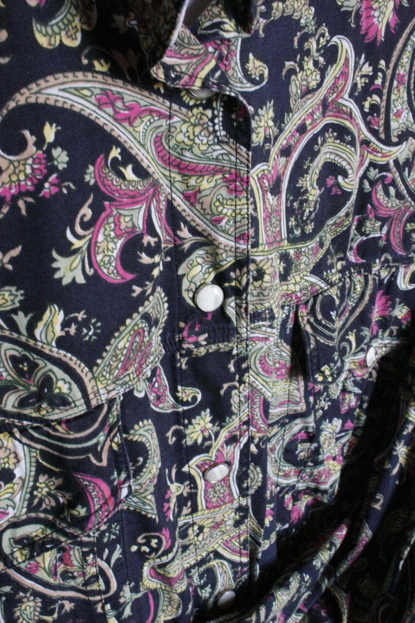 Vintage Showoberteil Ranchriding Neon Paisley Damen L