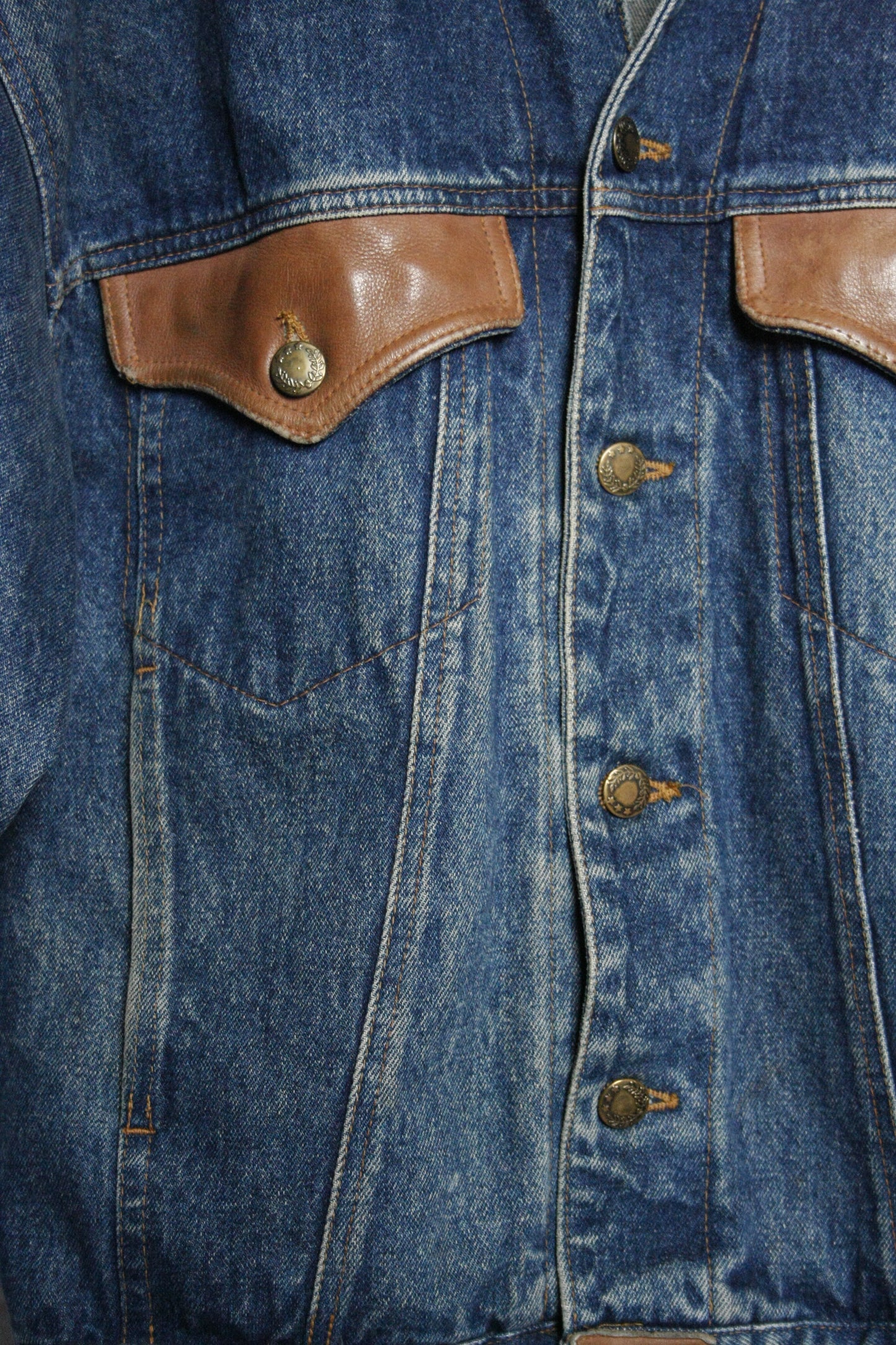 Vintage Denim Leather Jacket
