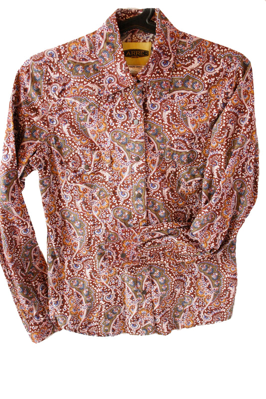 Vintage Showshirt Ranchriding Paisley bunt Damen XS/S