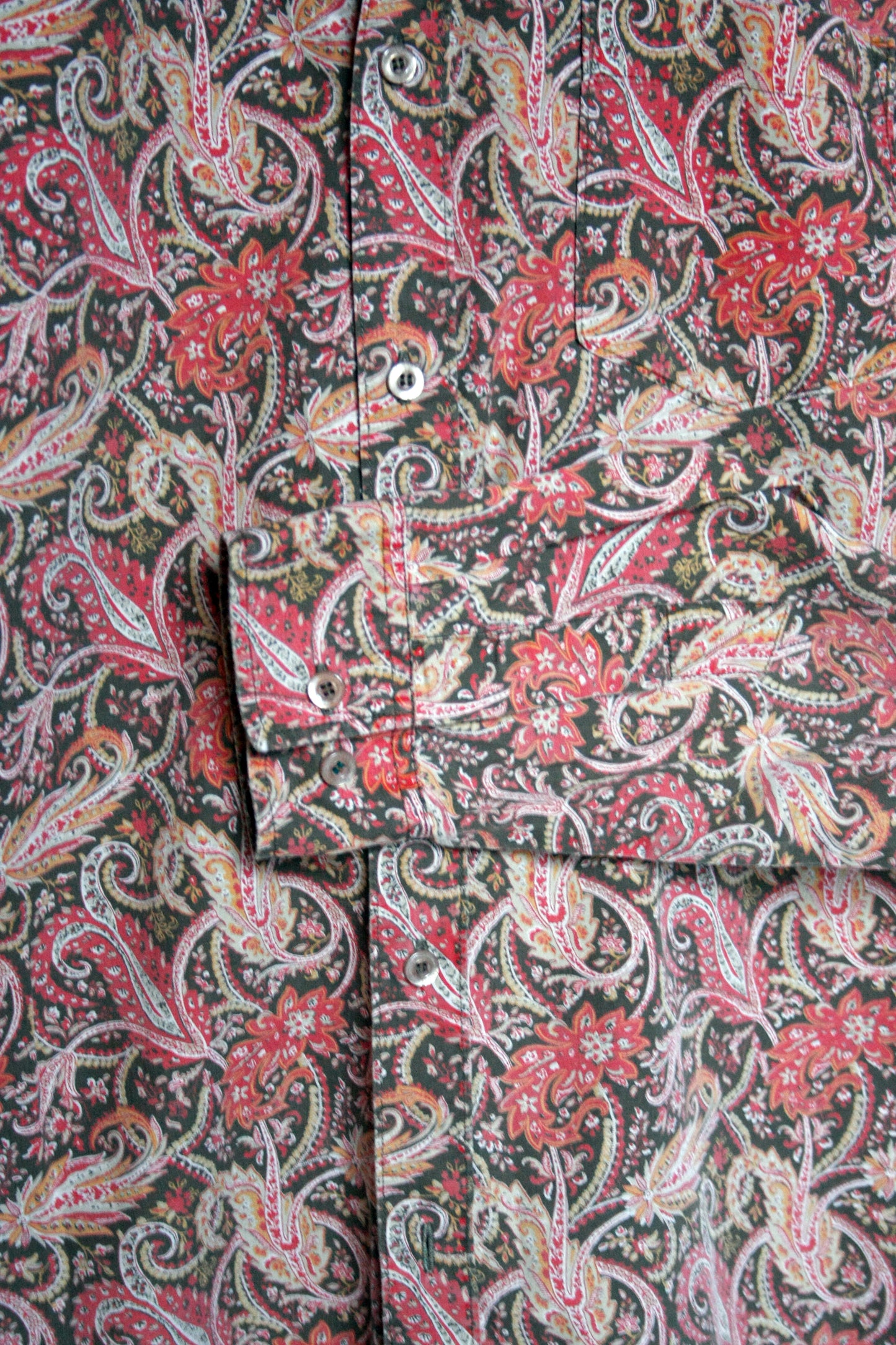 Showoberteil Paisley Lachs Herren M