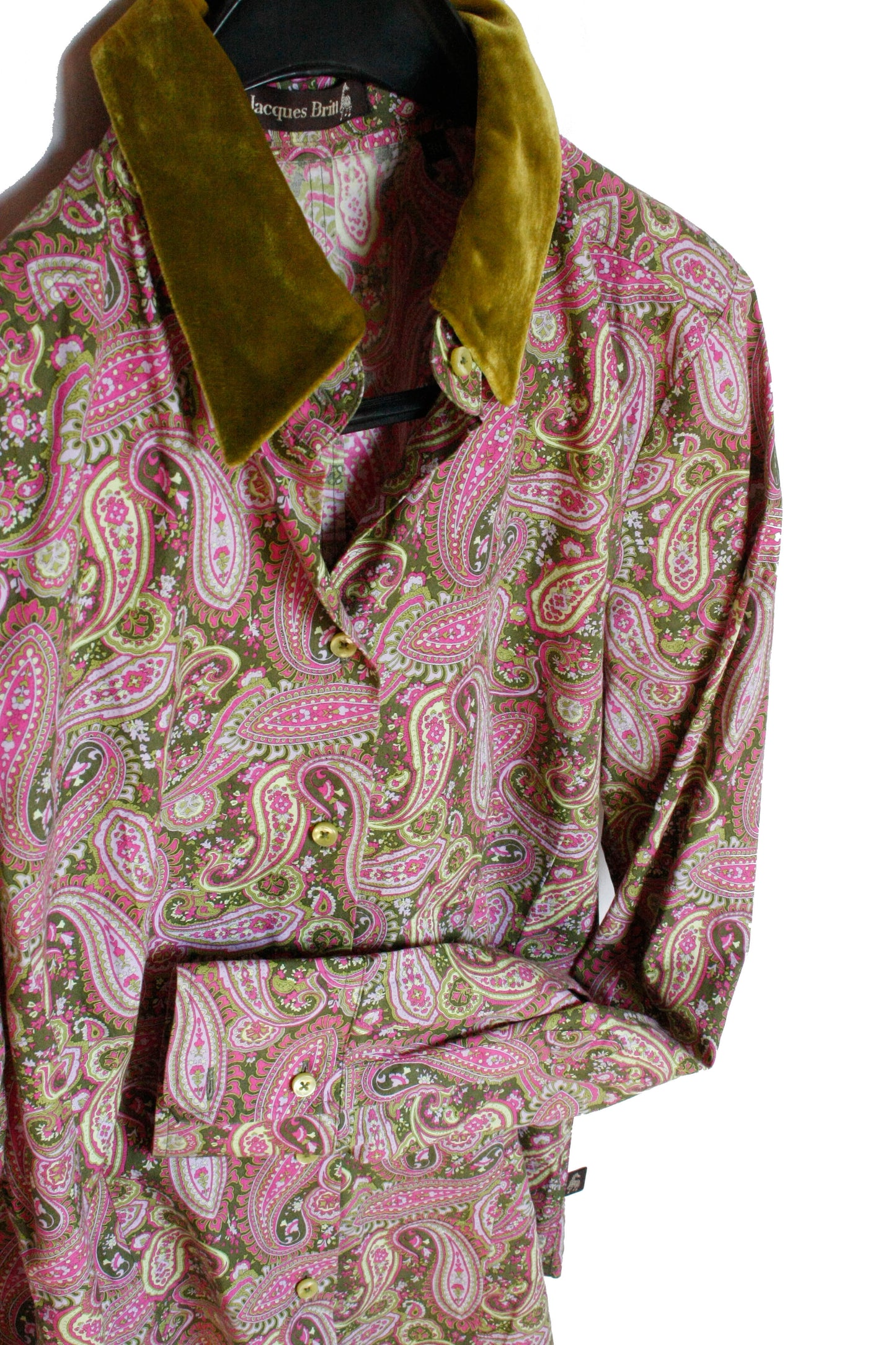 Showoberteil Ranchriding Paisley grün Samt Damen S