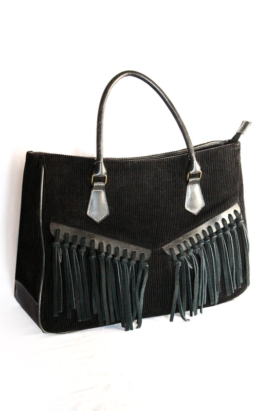 Vintage Fringe Handbag Curduroy