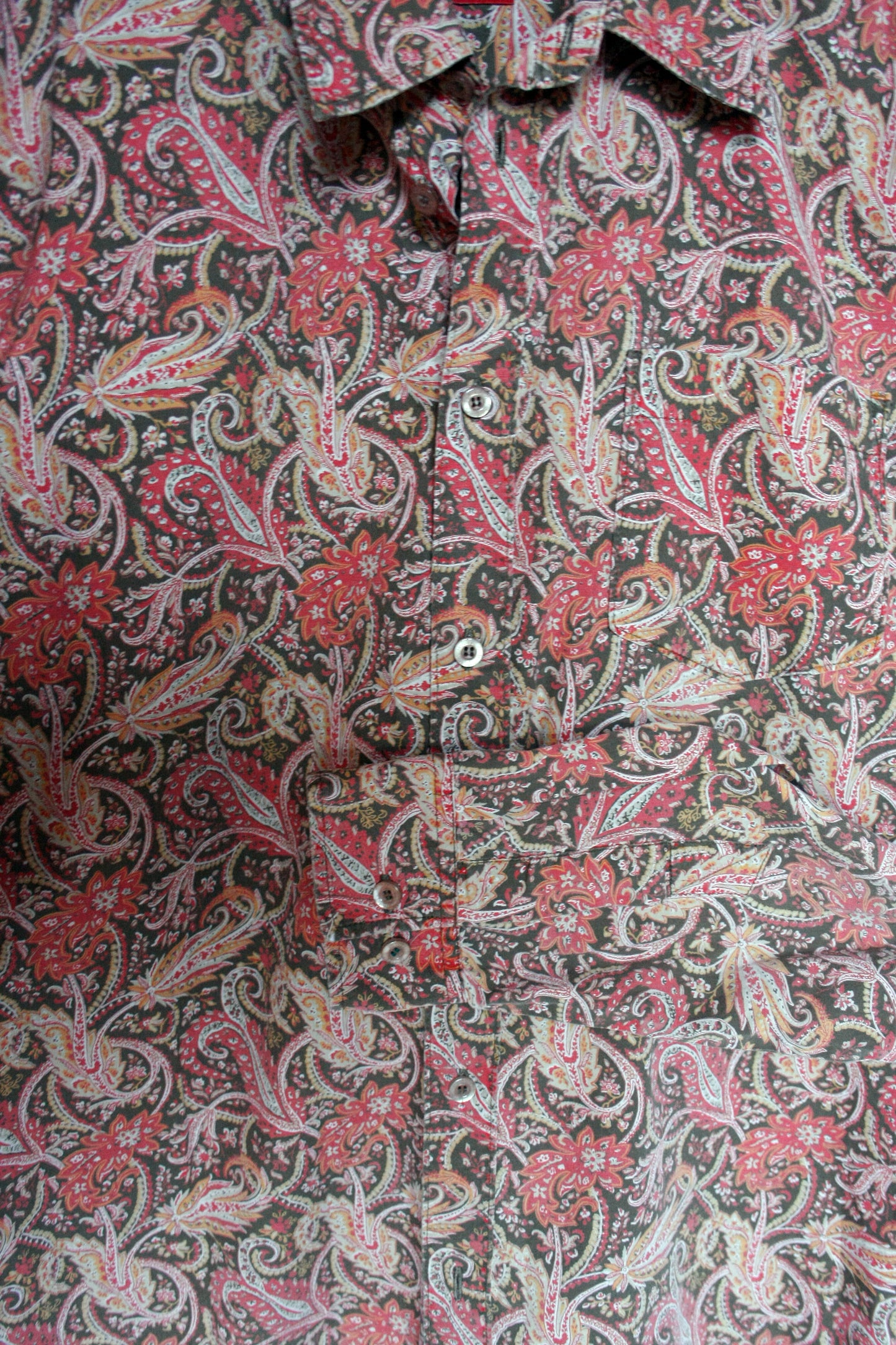 Showoberteil Paisley Lachs Herren M