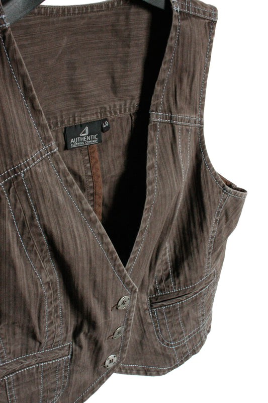 Ranch Riding Weste Brown Denim Damen M/L