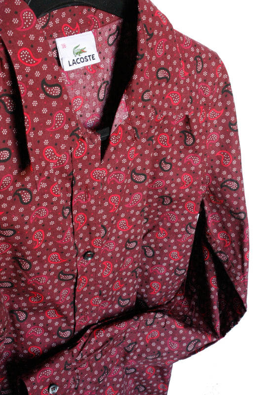 Showoberteil Ranchriding Paisley dunkelrot Damen XS/S