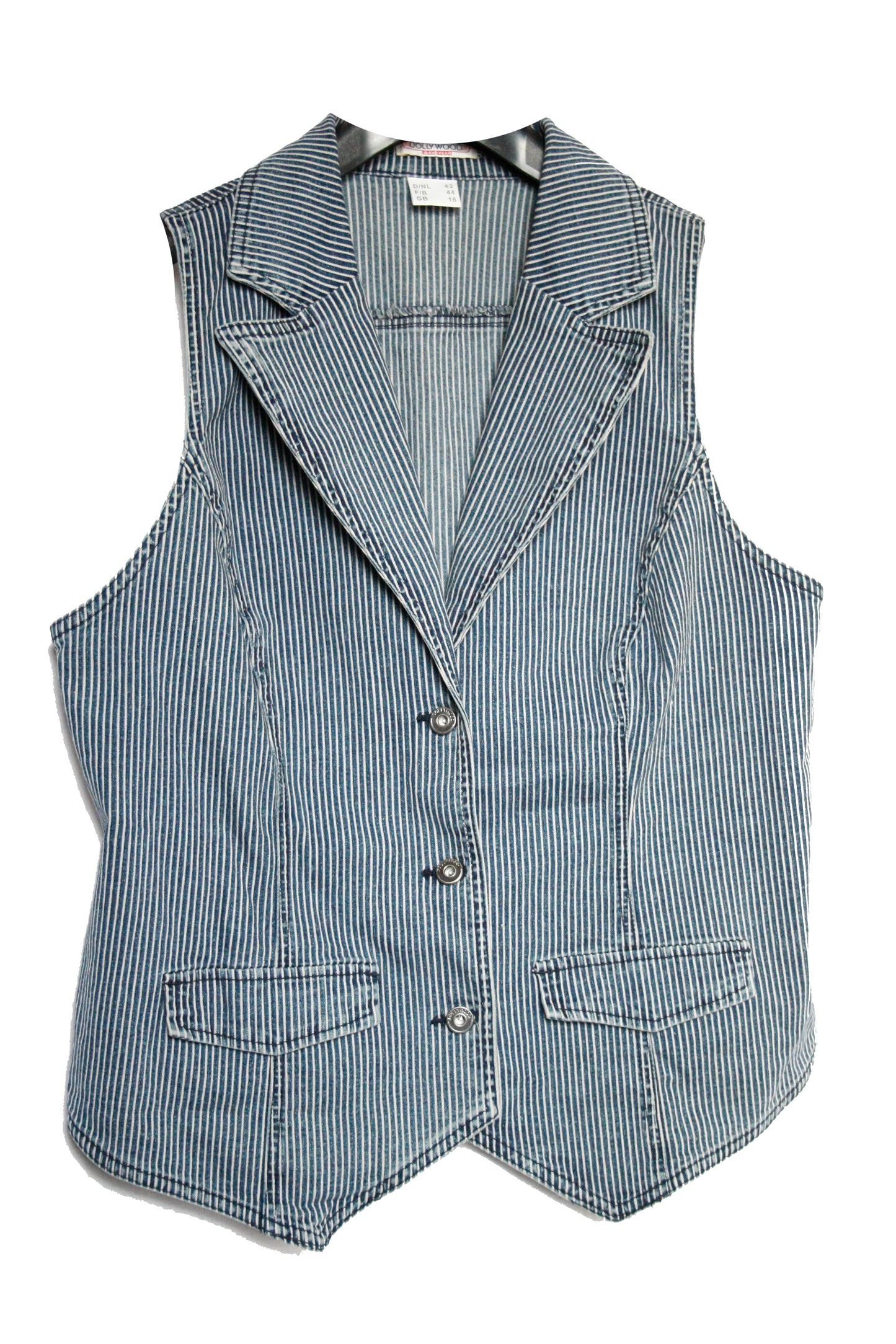 Ranch Riding Weste striped Denim Damen XL