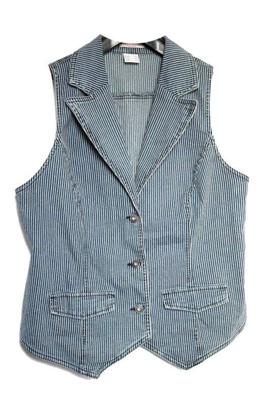 Ranch Riding Weste striped Denim Damen XL