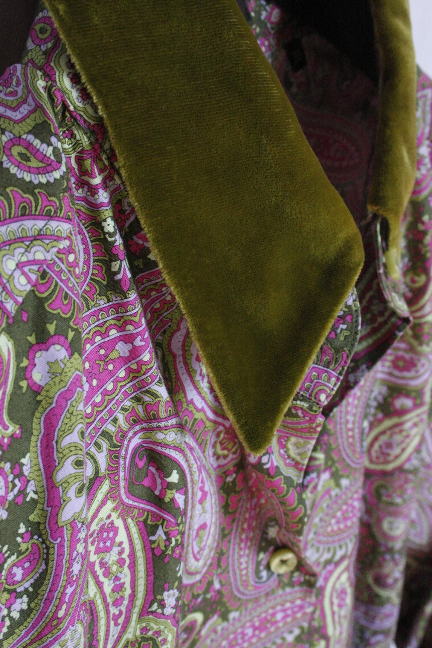 Showoberteil Ranchriding Paisley grün Samt Damen S