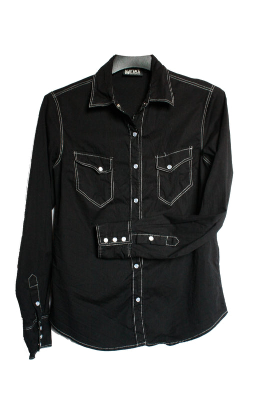 Vintage Showshirt Ranchriding Black Damen M