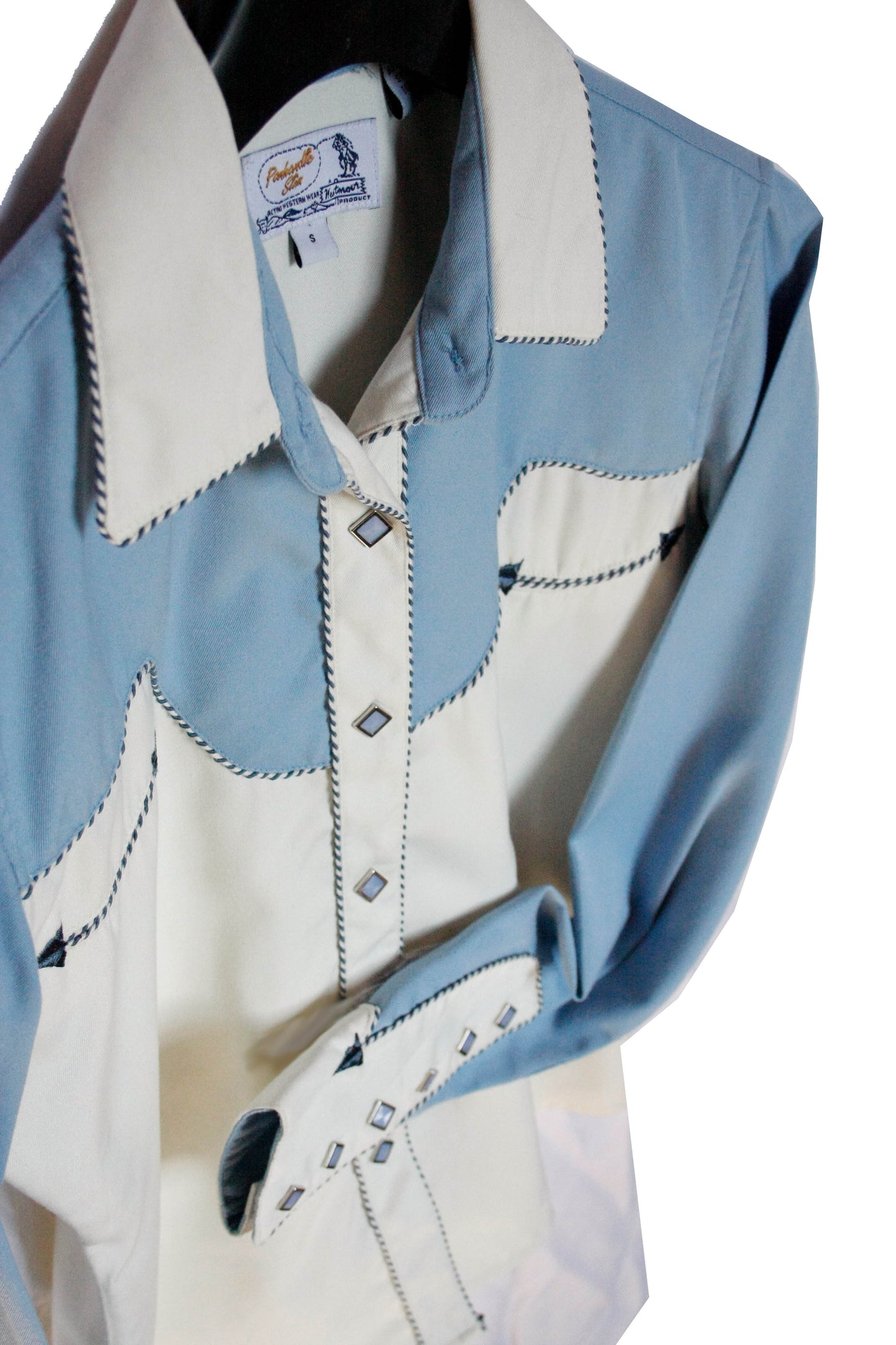 Vintage Old School Showoberteil Hellblau Damen S