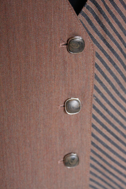 Vintage Ranch Riding Weste Striped Damen L