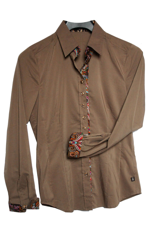 Showshirt Ranchriding Hemd Hazelnut Damen S