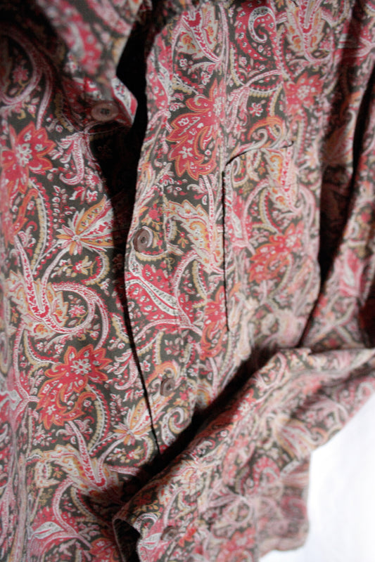 Showoberteil Paisley Lachs Herren M