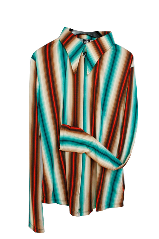 Showoberteil Ranchriding Stripes bunt Damen XL