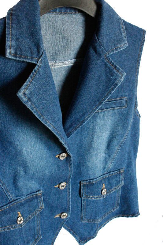 Ranch Riding Weste blue Denim Damen M/L