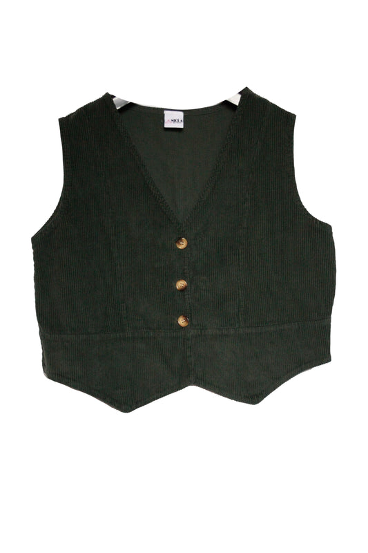 Vintage Ranch Riding Weste Cord Forest green Damen XL