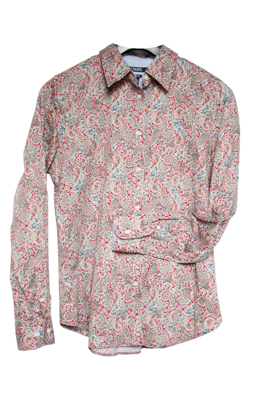 Showoberteil Ranchriding Paisley rot/blau Damen M