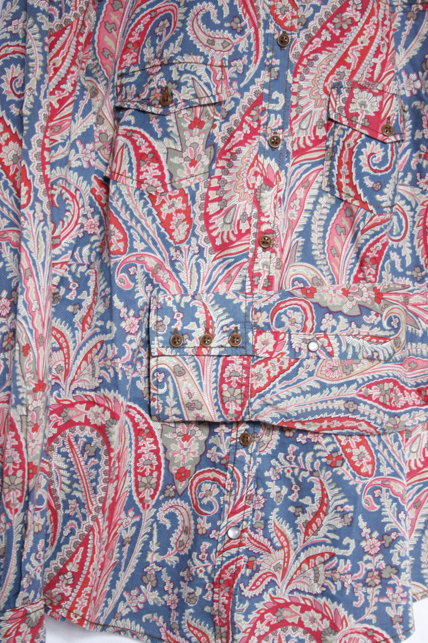 Showoberteil Ranchriding Paisley Blau Rot Damen XS/S