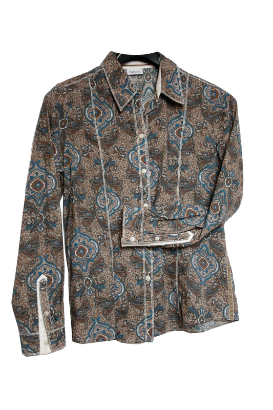 Showhemd Ranchriding Paisley türkis Damen M