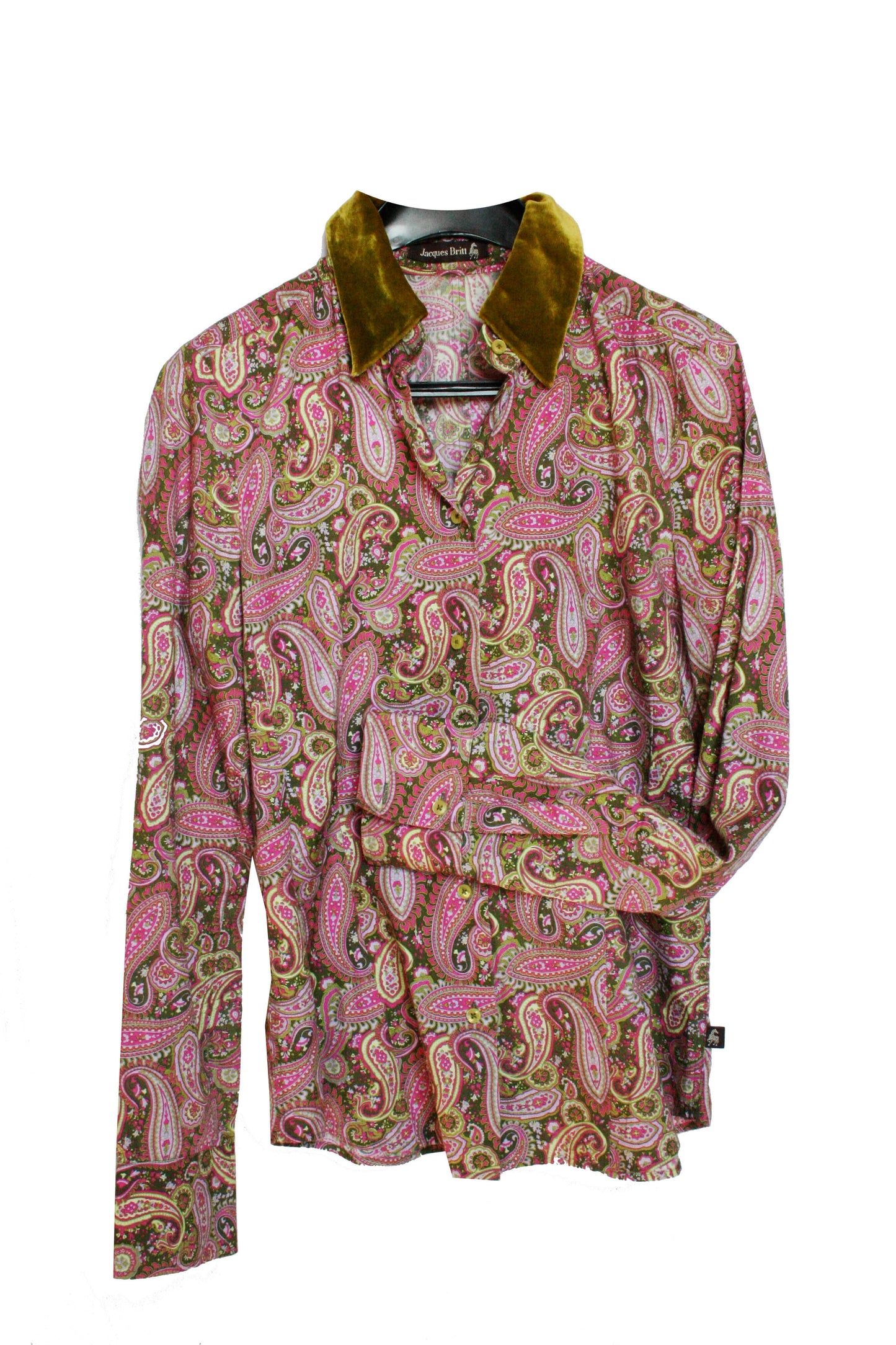 Showoberteil Ranchriding Paisley grün Samt Damen S