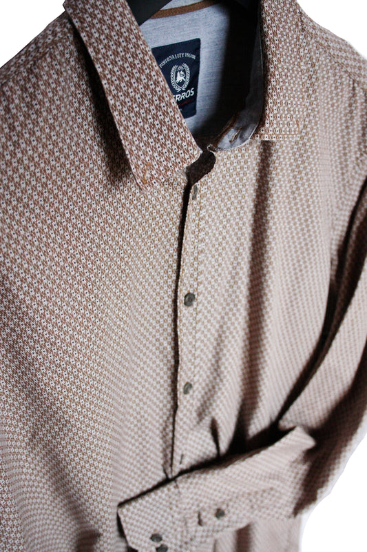 Showoberteil Ranchriding Geometrisch braun Herren L/XL