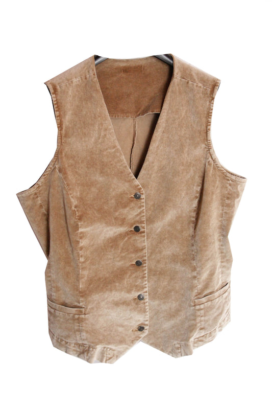 Ranch Riding Weste Cord Beige Damen XXL