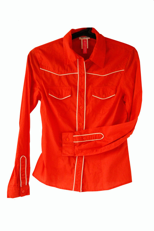 Showoberteil Ranchriding Rot/gold Damen XXS