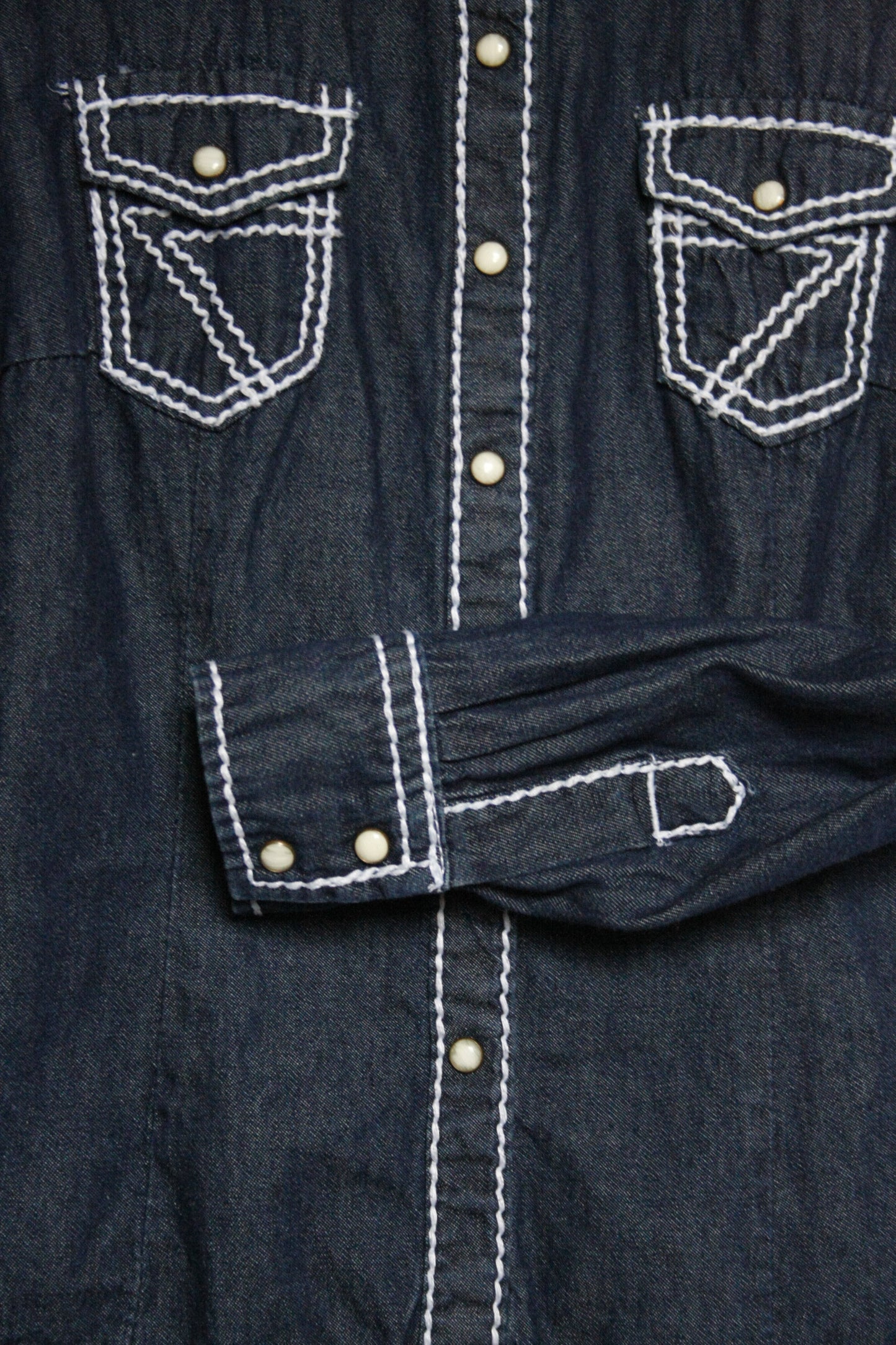 Vintage Denim Button Up Showshirt Damen Gr. S
