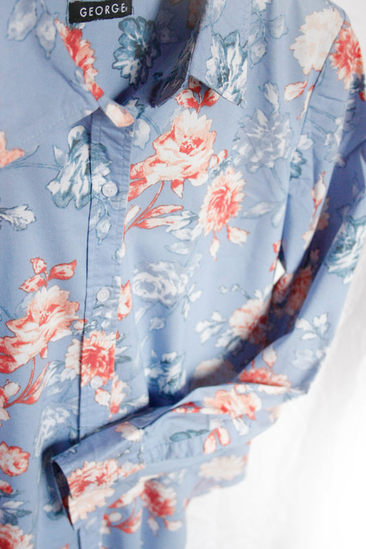 Showoberteil Ranchriding floralhellblau Damen M