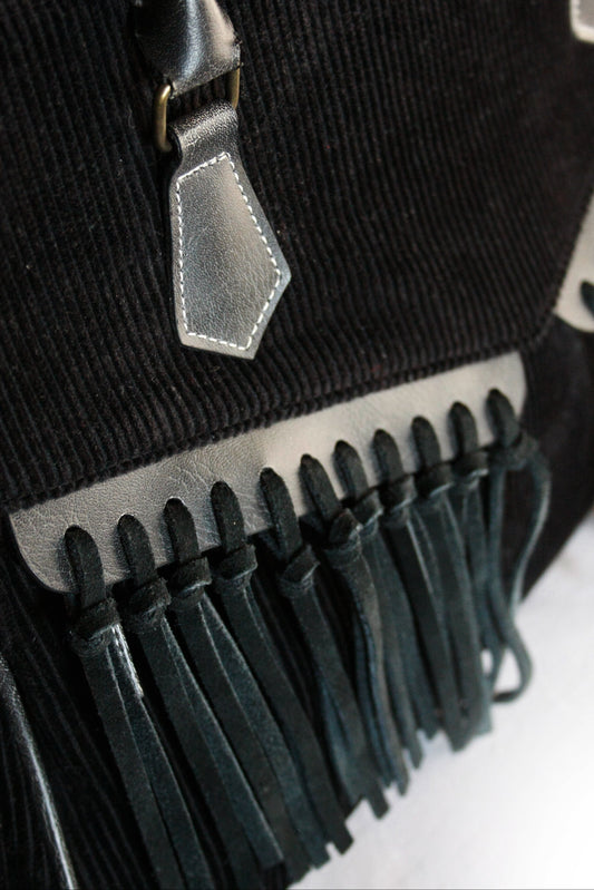 Vintage Fringe Handbag Curduroy